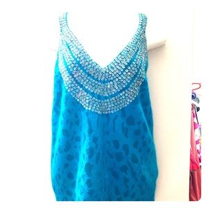 Blue cheetah blouse